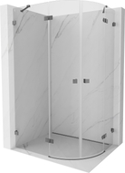 Mexen Lunar sprchový kout půlkruhový otevírací levý 90 x 70 cm, transparentní, gun metal - 833-090L-070P-95-00