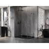 Mexen Lunar sprchový kout půlkruhový otevírací levý 90 x 70 cm, transparentní, gun metal - 833-090L-070P-95-00