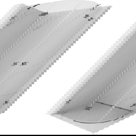 Mexen Lunar sprchový kout půlkruhový otočný levý 90 x 80 cm, transparentní, gun metal - 833-090L-080P-95-00