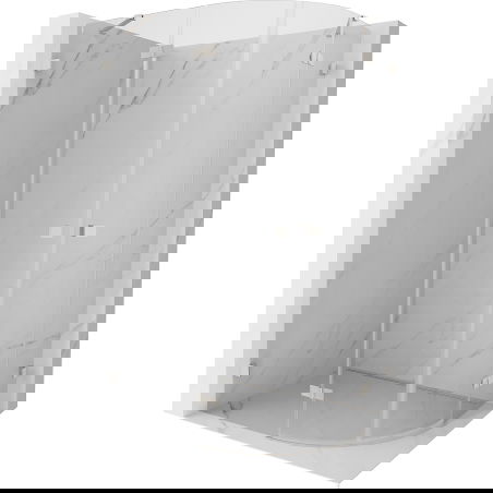 Mexen Lunar polokruhová sprchová kabina s otevíráním vlevo 80 x 70 cm, transparentní, kartáčovaný nikl - 833-080L-070P-97-00