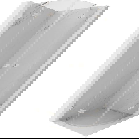 Mexen Lunar půlkruhová sprchová kabina otočná 80 x 80 cm, transparentní, kartáčovaný nikl - 833-080L-080P-97-00