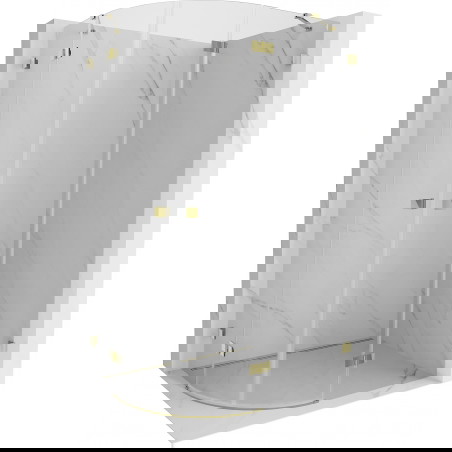 Mexen Lunar sprchový kout půlkruhový otevírací pravý 80 x 70 cm, transparentní, zlatá - 833-080P-070L-50-00