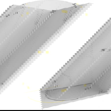 Mexen Lunar sprchový kout půlkruhový otvírací pravý 100 x 90 cm, transparentní, zlatý - 833-100P-090L-50-00