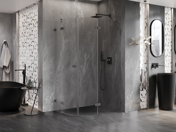 Mexen Lunar sprchový kout půlkruhový otevírací pravý 100 x 80 cm, transparentní, gun metal - 833-100P-080L-95-00