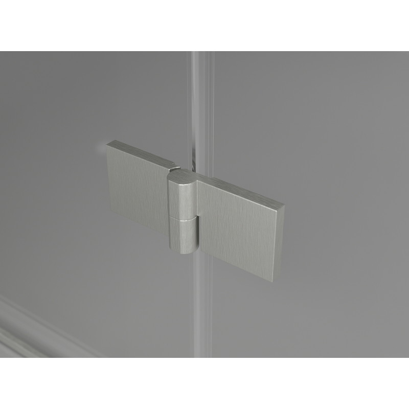 Mexen Lunar sprchový kout půlkruhový otočný pravý 80 x 70 cm, transparentní, kartáčovaný nikl - 833-080P-070L-97-00