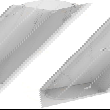 Mexen Lunar půlkruhový sprchový kout otočný pravý 90 x 80 cm, transparentní, kartáčovaný nikl - 833-090P-080L-97-00