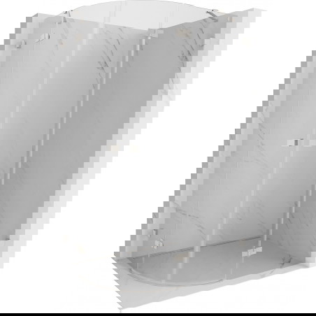 Mexen Lunar sprchový kout půlkruhový otočný pravý 100 x 80 cm, transparentní, kartáčovaný nikl - 833-100P-080L-97-00