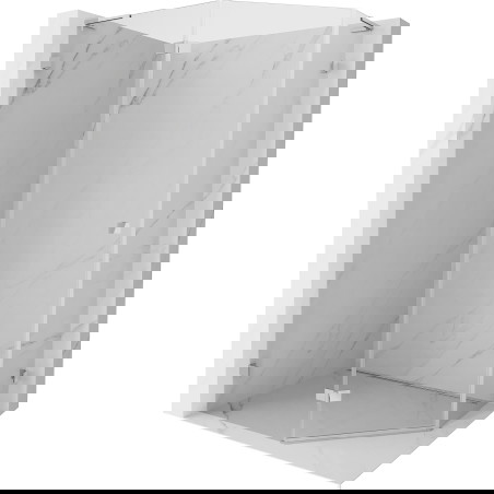 Mexen Lunar L Sprchový kout pětiúhelníkový, otočný vlevo, 100 x 80 cm, transparentní, chrom - 831L-100L-080P-01-00-L