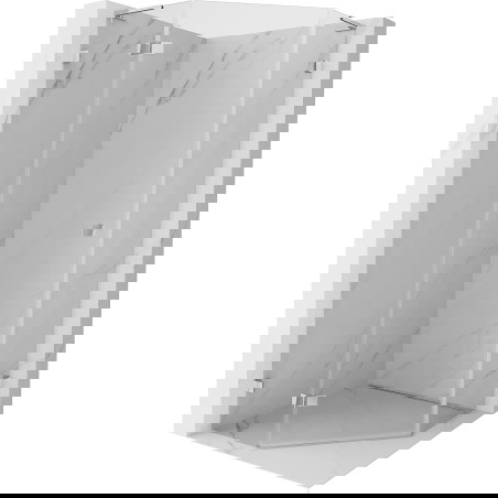 Mexen Lunar L pětiúhelníková sprchová kabina otevírací levá 100 x 100 cm, transparentní, chrom - 831L-100L-100P-01-00-L