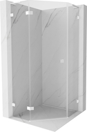 Mexen Lunar L pentagonální sprchový kout s otočnými dveřmi vlevo 90 x 90 cm, průhledný, bílý - 831L-090L-090P-20-00-L