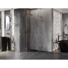 Mexen Lunar L sprchový kout pětiúhelníkový výklopný levý 80 x 80 cm, čirý, růžové zlato - 831L-080L-080P-60-00-L