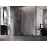 Mexen Lunar L sprchový kout pětiúhelníkový výklopný levý 80 x 80 cm, čirý, růžové zlato - 831L-080L-080P-60-00-L