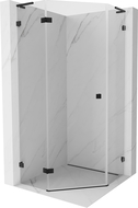 Mexen Lunar L pětiúhelníkový sprchový kout s otočnými dveřmi vlevo 80 x 80 cm, transparentní, černý - 831L-080L-080P-70-00-L