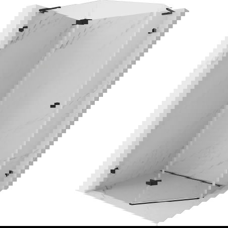 Mexen Lunar L pětiboká sprchová kabina otevíratelná levá 100 x 90 cm, transparentní, černá - 831L-100L-090P-70-00-L