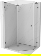 Mexen Lunar L pětiboká sprchová kabina výklopná levá 100 x 80 cm, průhledná, gun metal - 831L-100L-080P-95-00-L