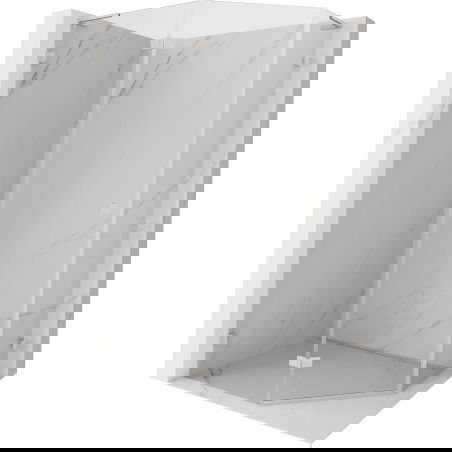 Mexen Lunar L pětiúhelníková sprchová kabina, levá 100 x 90 cm, transparentní, kartáčovaný nikl - 831L-100L-090P-97-00-L