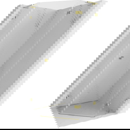 Mexen Lunar L Sprchový kout pětiúhelník otevírací pravý 80 x 80 cm, transparentní, zlatý - 831L-080P-080L-50-00-P