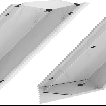 Mexen Lunar L pětiúhelníková sprchová kabina pravá 90 x 80 cm, transparentní, černá - 831L-090P-080L-70-00-P