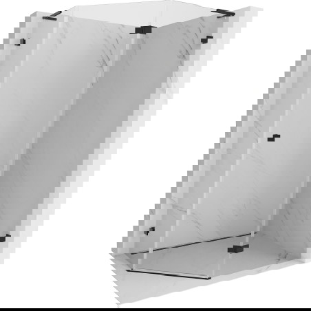 Mexen Lunar L rohová sprchová kabina pětiúhelníková pravá 100 x 90 cm, transparentní, černá - 831L-100P-090L-70-00-P