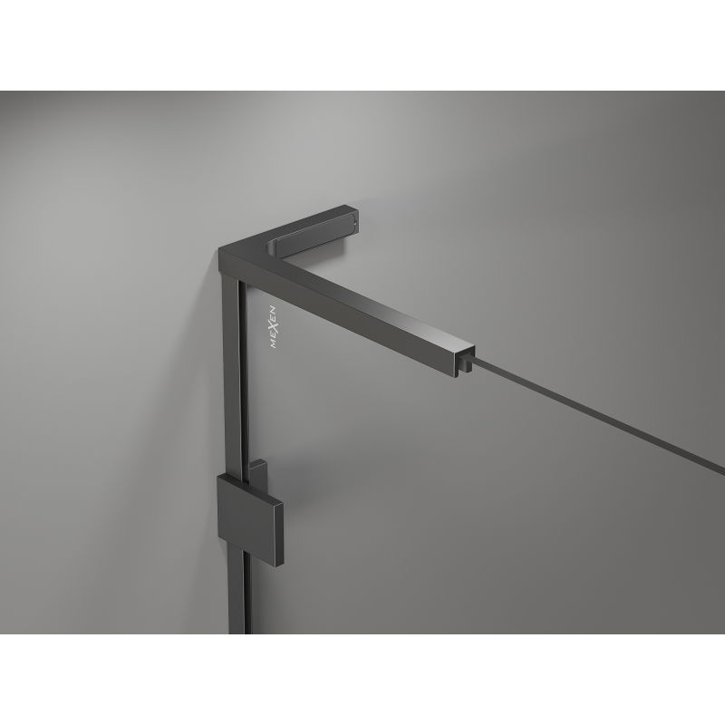 Mexen Lunar L pětiúhelníková sprchová kabina otevírací pravá 80 x 90 cm, průhledná, gun metal - 831L-080P-090L-95-00-P