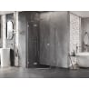 Mexen Lunar pětiúhelníková sprchová kabina výklopná levá 90 x 90 cm, transparentní, chrom - 831-090L-090P-01-00-L
