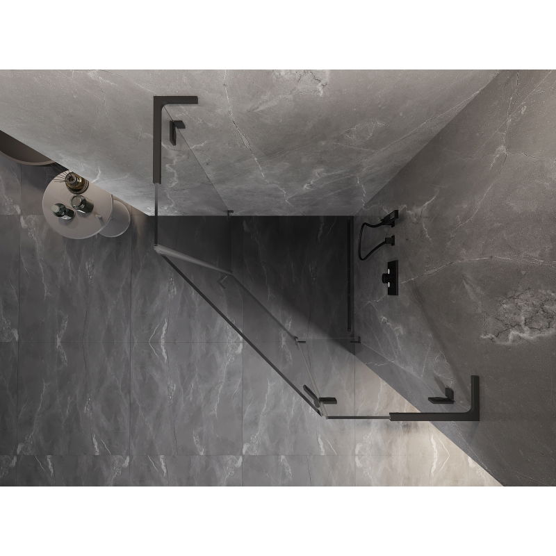 Mexen Lunar L pětiúhelníková sprchová kabina pravá 100 x 100 cm, transparentní, gun metal - 831L-100P-100L-95-00-P