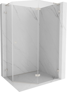 Mexen Lunar L pětiboká sprchová kabina s otevíracími dveřmi, pravá, 100x80 cm, transparentní, kartáčovaný nikl