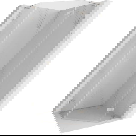 Mexen Lunar L pětiúhelníková sprchová kabina pravá 100x100 cm, transparentní, kartáčovaný nikl - 831L-100P-100L-97-00-P