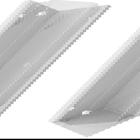 Mexen Lunar Pentagonální sprchový kout s otočnými levými dveřmi 80 x 80 cm, transparentní, bílý