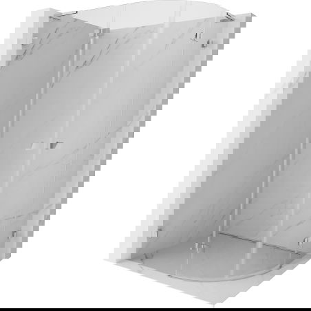 Mexen Lunar L půlkruhový sprchový kout s levými dveřmi 90 x 80 cm, transparentní, chrom - 833L-090L-080P-01-00