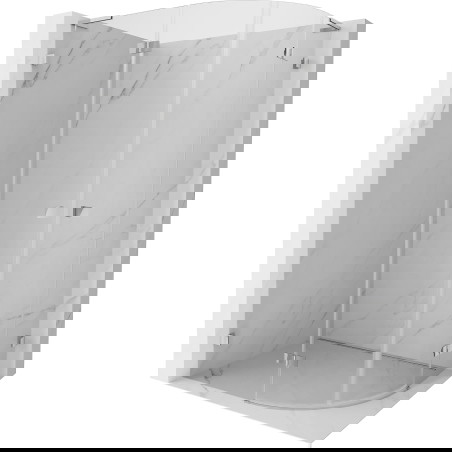 Mexen Lunar L sprchový kout půlkruhový otočný levý 100 x 90 cm, transparentní, chrom - 833L-100L-090P-01-00