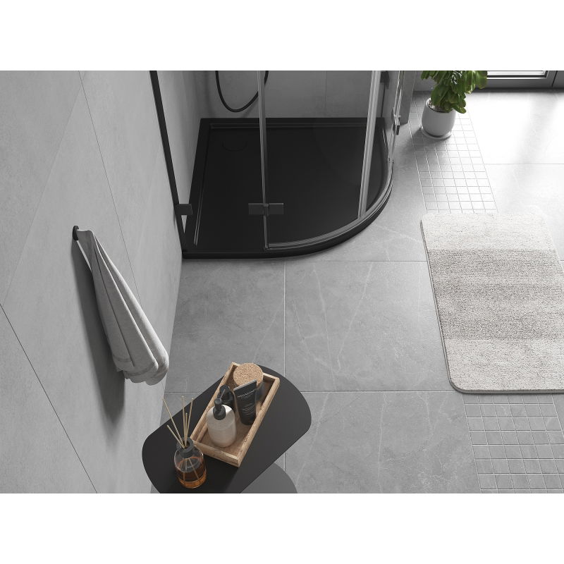 Mexen Flow sprchová vanička půlkruhová slim 80 x 80 cm, černý mat - 46Q708080