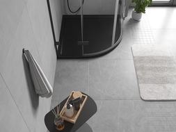 Mexen Flow půlkruhový sprchový kout slim 90 x 90 cm, černý mat - 46Q709090