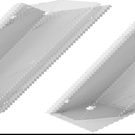 Mexen Lunar pentagonální sprchový kout otevírací levý 100 x 80 cm, transparentní, bílá - 831-100L-080P-20-00-L