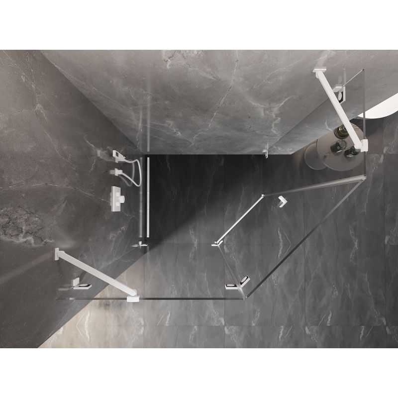 Mexen Lunar pětistranná sprchová kabina s otevíráním vlevo 100 x 90 cm, transparentní, bílá - 831-100L-090P-20-00-L