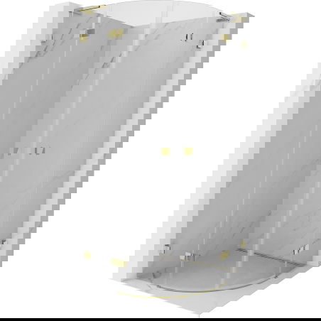 Mexen Lunar L půlkruhová sprchová kabina s výklopnými dveřmi 100 x 100 cm, čirá, zlatá - 833L-100L-100P-50-00