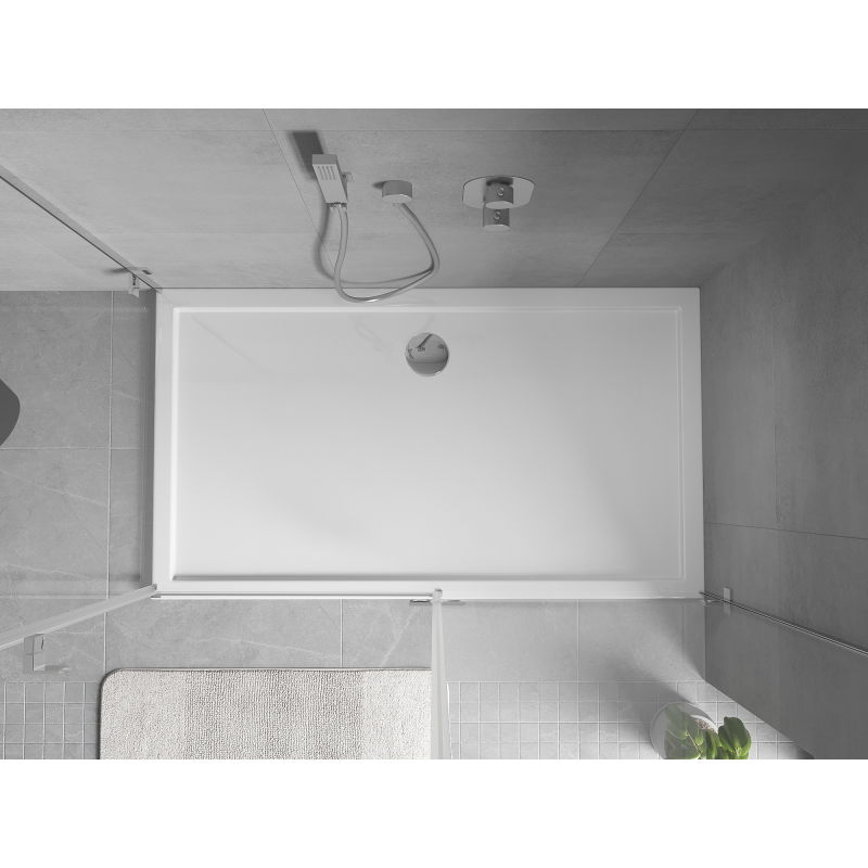Mexen Flow obdélníkový sprchový kout slim 140 x 95 cm, bílý lesk - 46R109514