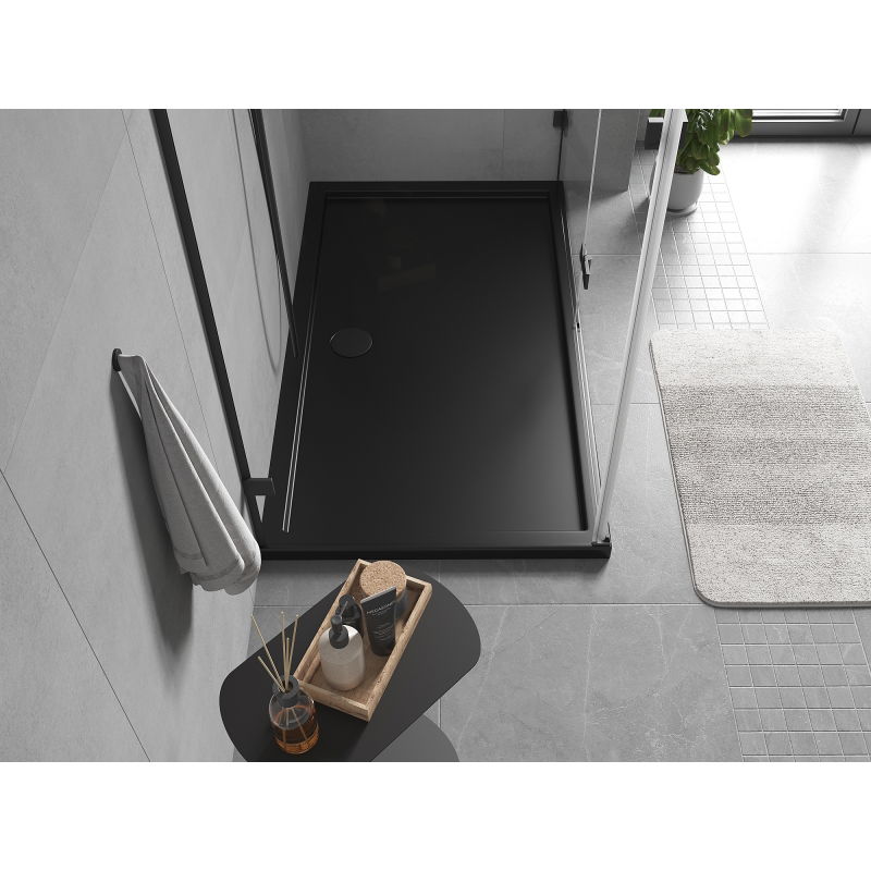 Mexen Flow obdélníkový sprchový kout slim 140 x 85 cm, černý mat - 46R708514