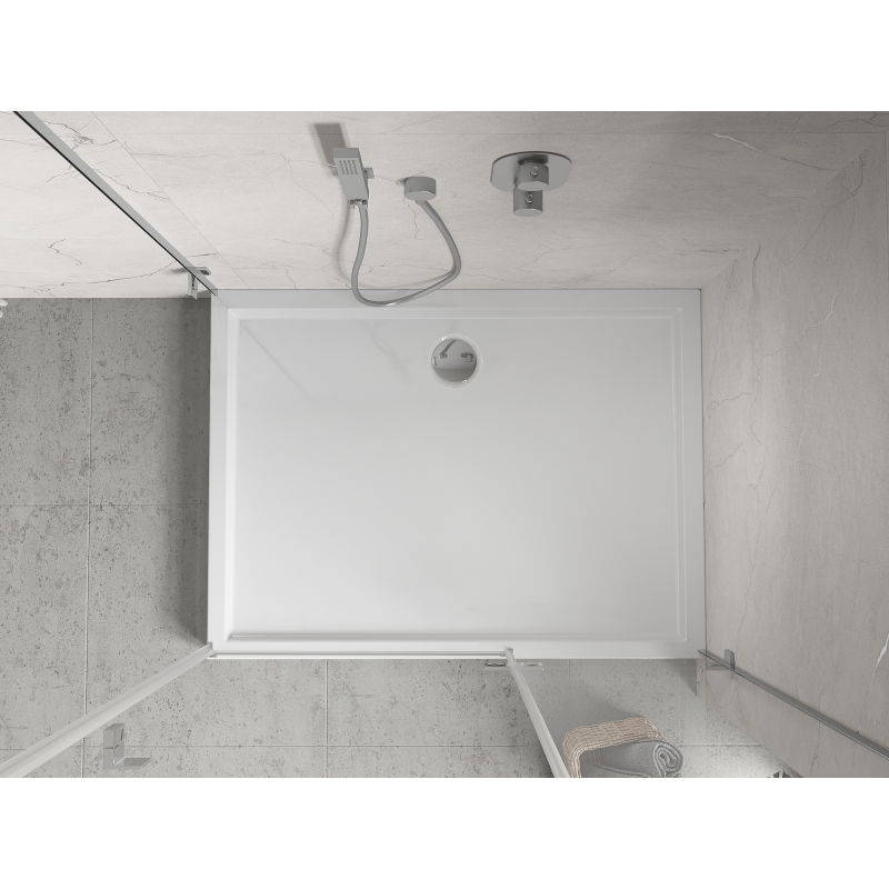 Mexen Flow+ obdélníkový sprchový kout 100 x 80 cm, bílý lesk - 46R108010H