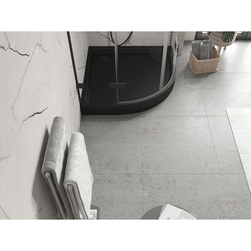 Mexen Flow+ půlkruhový sprchový kout 90 x 90 cm, černý mat - 46Q709090H