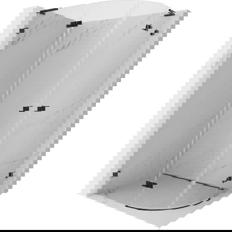 Mexen Lunar L sprchový kout půlkruhový výklopný levý 100 x 70 cm, transparentní, černý - 833L-100L-070P-70-00