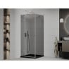Mexen Roma sprchový kout - otočná dvířka 80 x 80 cm, grafit, chrom + sprchová vanička Flat, černá - 854-080-080-01-40-4070