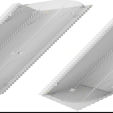 Mexen Lunar L sprchový kout půlkruhový otočný levý 100 x 90 cm, transparentní, kartáčovaný nikl - 833L-100L-090P-97-00