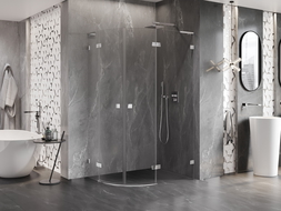 Mexen Lunar L půlkruhová sprchová kabina otevíratelná pravá 100 x 90 cm, transparentní, chrom - 833L-100P-090L-01-00