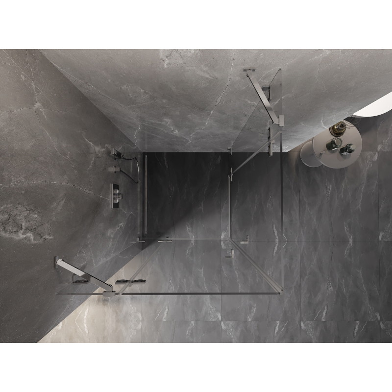 Mexen Lunar Duo sprchový kout s otočnými dveřmi 70 x 70 cm, transparentní, chrom - 834-070L-070P-01-00