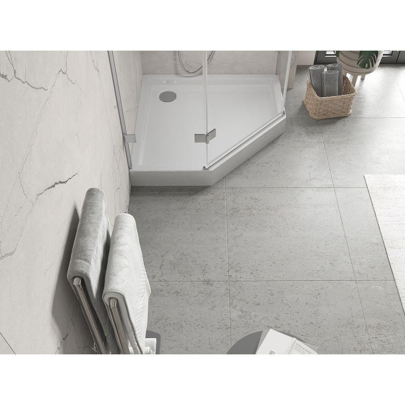 Mexen Flow+ sprchová vanička pětiúhelníková 90 x 90 cm, bílý lesk - 46P109090H