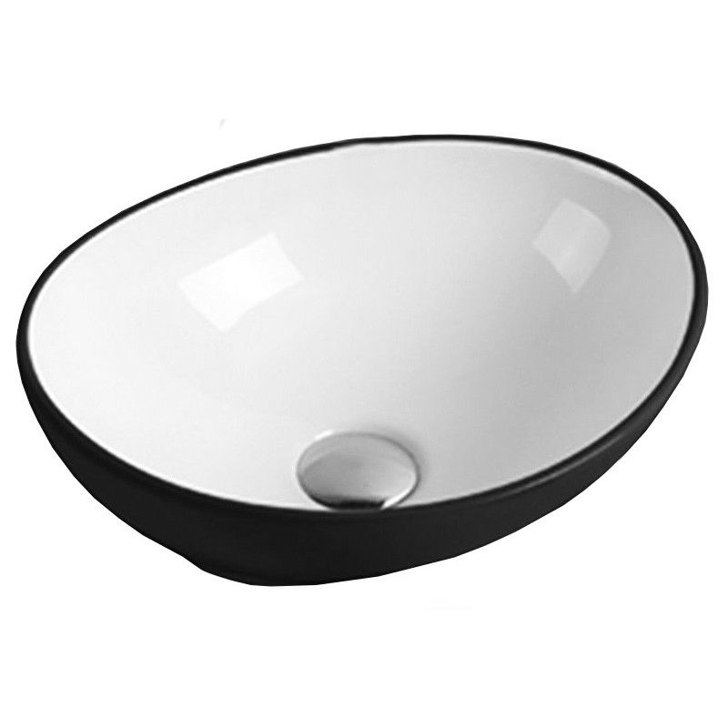 Mexen Elza umyvadlo na desku 40 x 33 cm, bílá/černá - 21014075