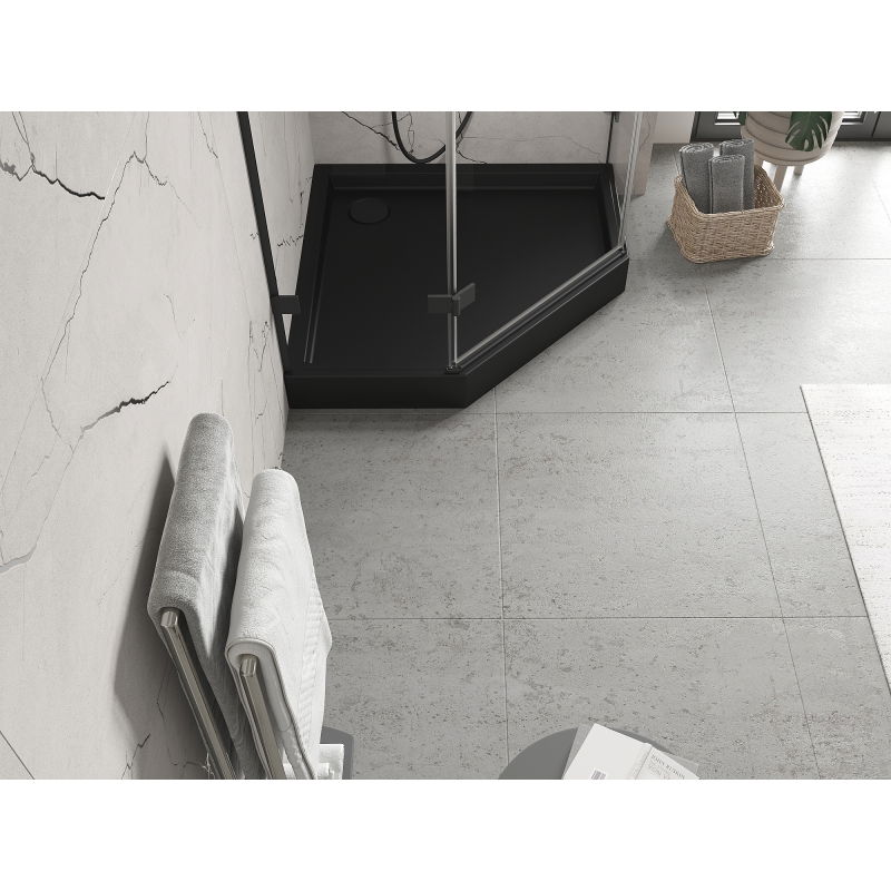 Mexen Flow+ pětiúhelníkový sprchový kout 90 x 90 cm, černý mat - 46P709090H