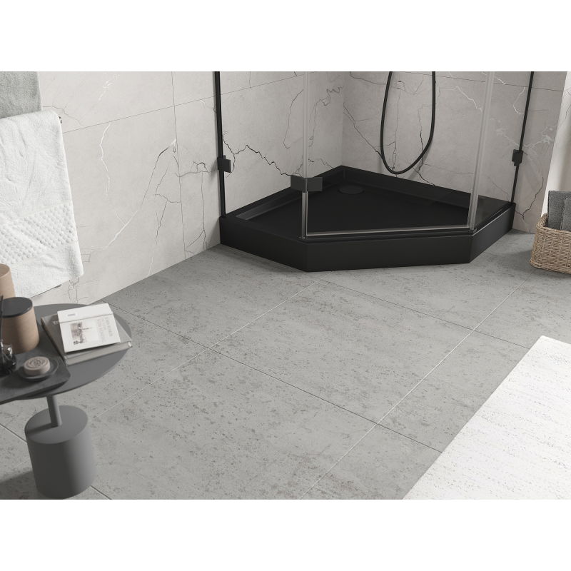 Mexen Flow+ pětiúhelníkový sprchový kout 90 x 90 cm, černý mat - 46P709090H