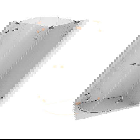 Mexen Lunar L půlkruhová sprchová kabina pravá 90 x 80 cm, transparentní, růžové zlato - 833L-090P-080L-60-00